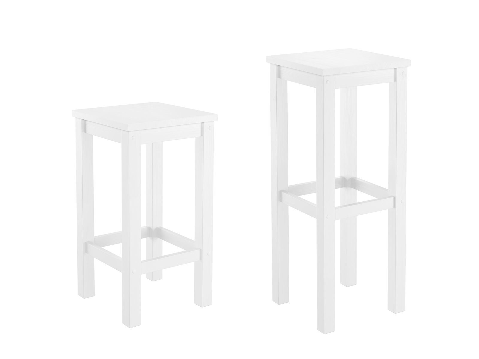 ERST-HOLZ Arbeitshocker Weißer Barhocker Tresenhocker Kiefer Massivholz Wäh günstig online kaufen