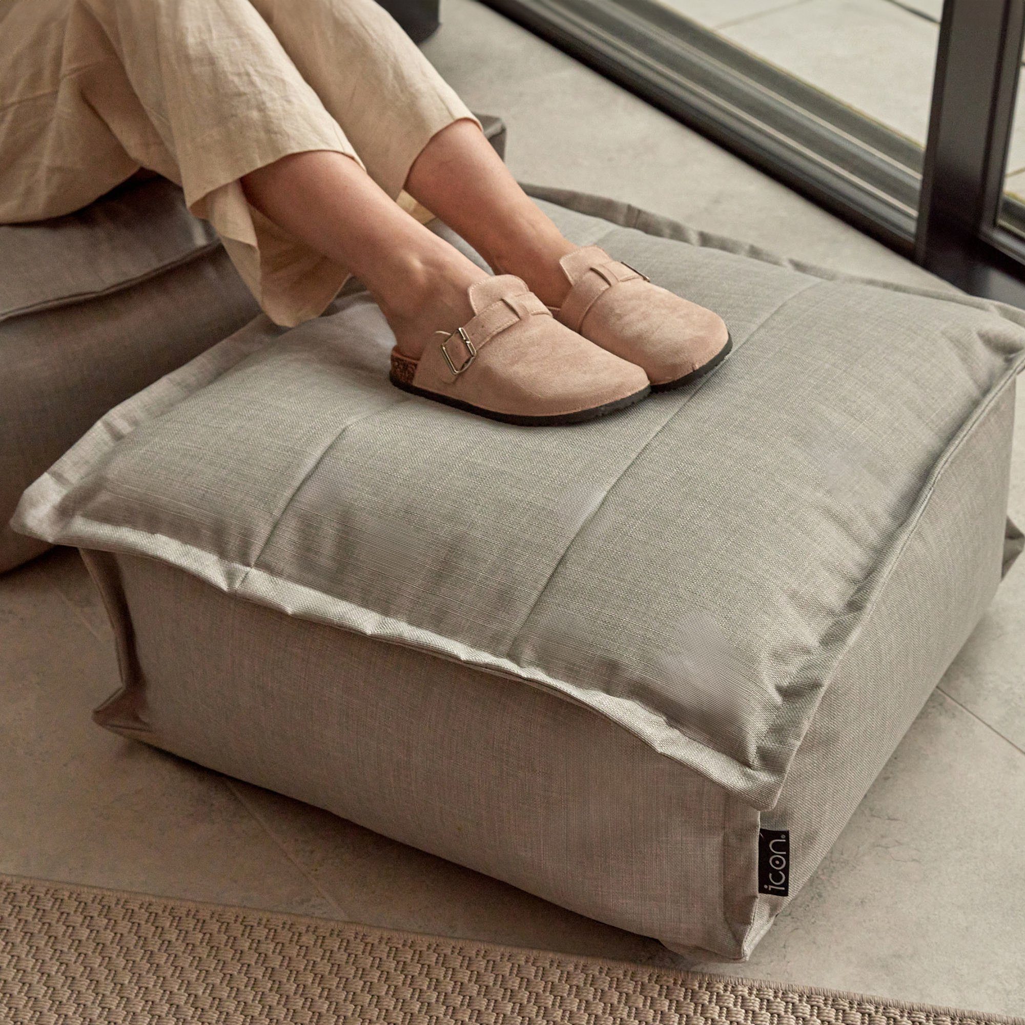 icon Sitzsack Fußhocker für den Innen- und Außenbereich "Vita", mit Füllung, Made in Germany, Sitzhocker, Fußstütze, Sitzpouf, wetterfest