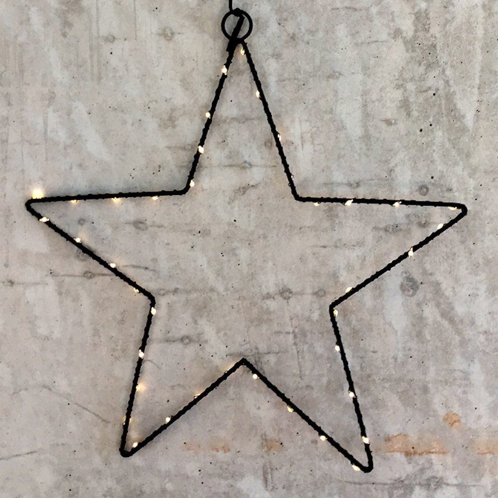 Lights4Christmas LED Stern Lights4Christmas Metall-Leuchtstern 40 LED 30cm Indoor, LED fest integriert, warmweiß, Timer