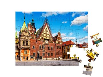 puzzleYOU Puzzle Sommer am alten Rathaus in Breslau, Polen, 48 Puzzleteile, puzzleYOU-Kollektionen Polen