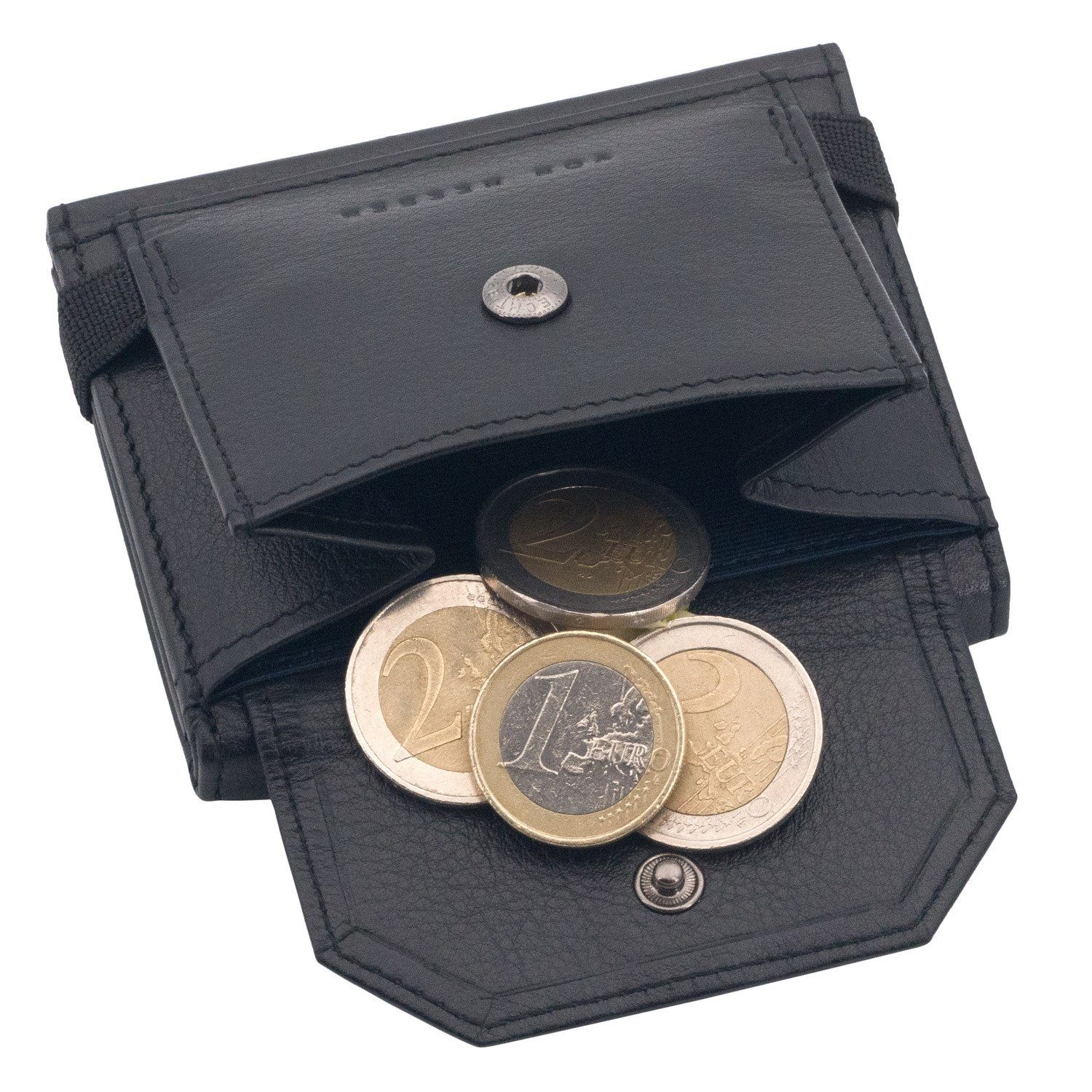 VON HEESEN Geldbörse Slim Geschenkbox XL-Münzfach, inkl. & Leder & 5 RFID-Schutz (braun) Whizz Portemonnaie Wallet Kartenfächer Geldbeutel Wallet Schwarz mit
