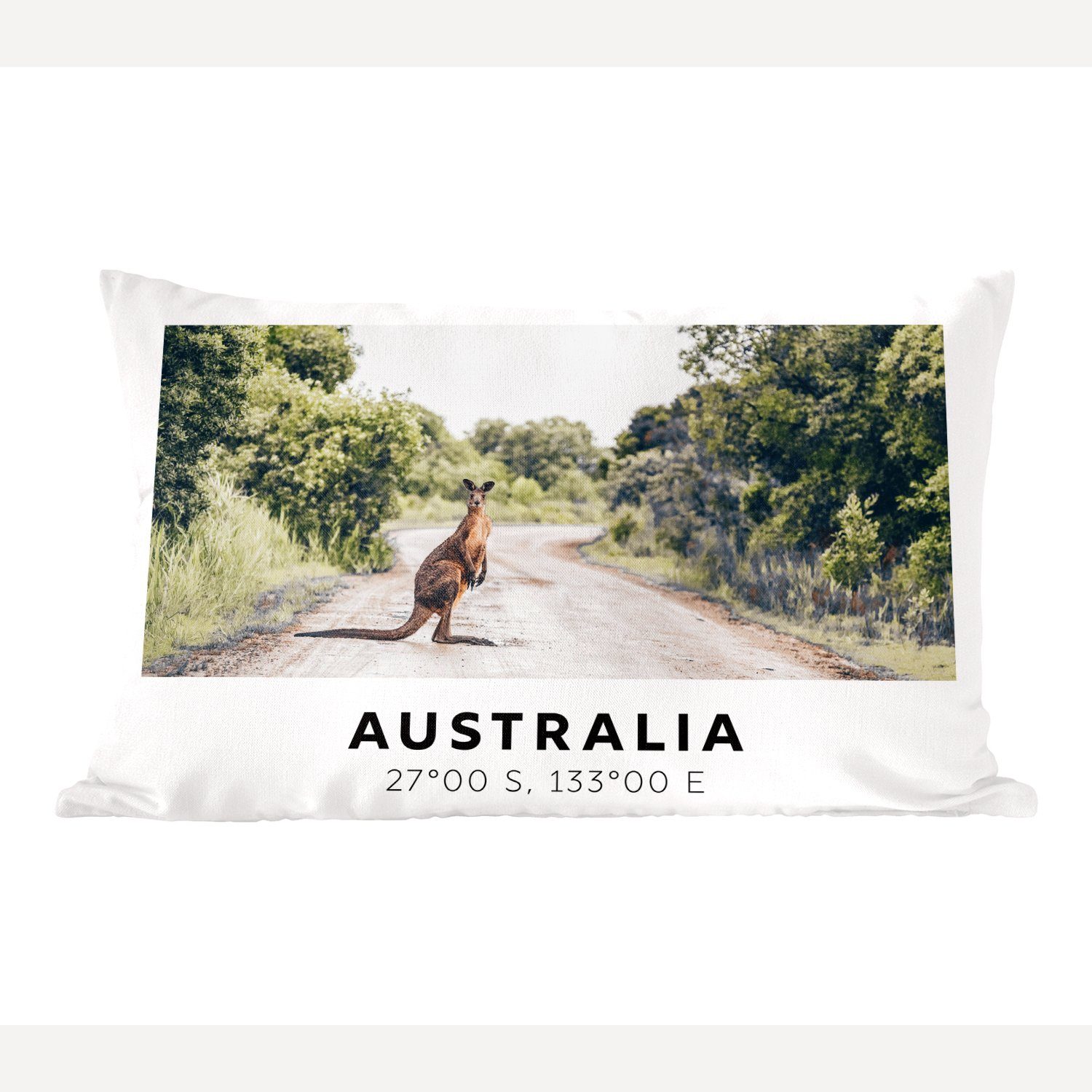 MuchoWow Dekokissen Känguru - Australien Dekoration, Dekokissen Schlafzimmer mit Wohzimmer Füllung, Zierkissen, - Tiere