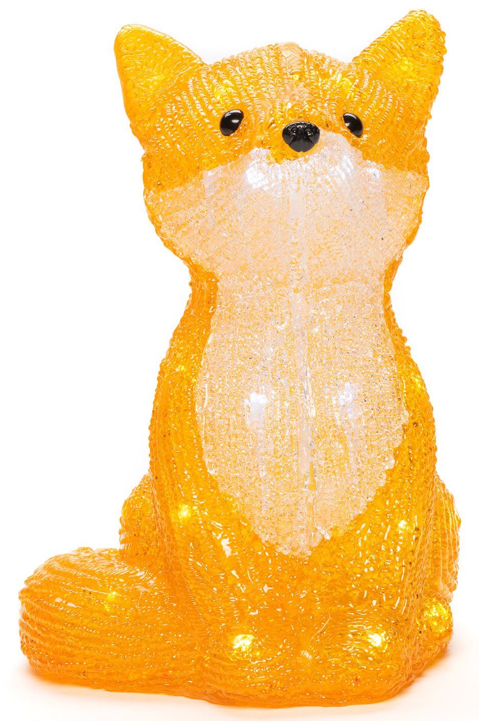 32 KONSTSMIDE (1 weiße Dioden Weihnachtsfigur aussen Weihnachtsdeko LED Acryl kalt St), Fuchs,