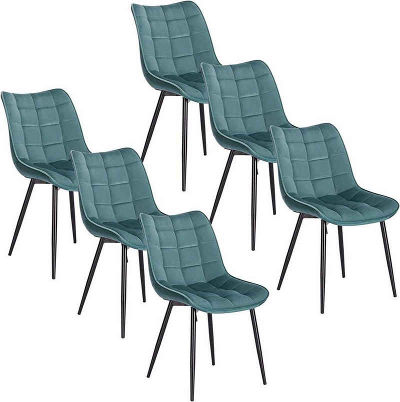 Woltu 4-Fußstuhl (6 St), Küchenstuhl Polsterstuhl Design Stuhl, aus Samt