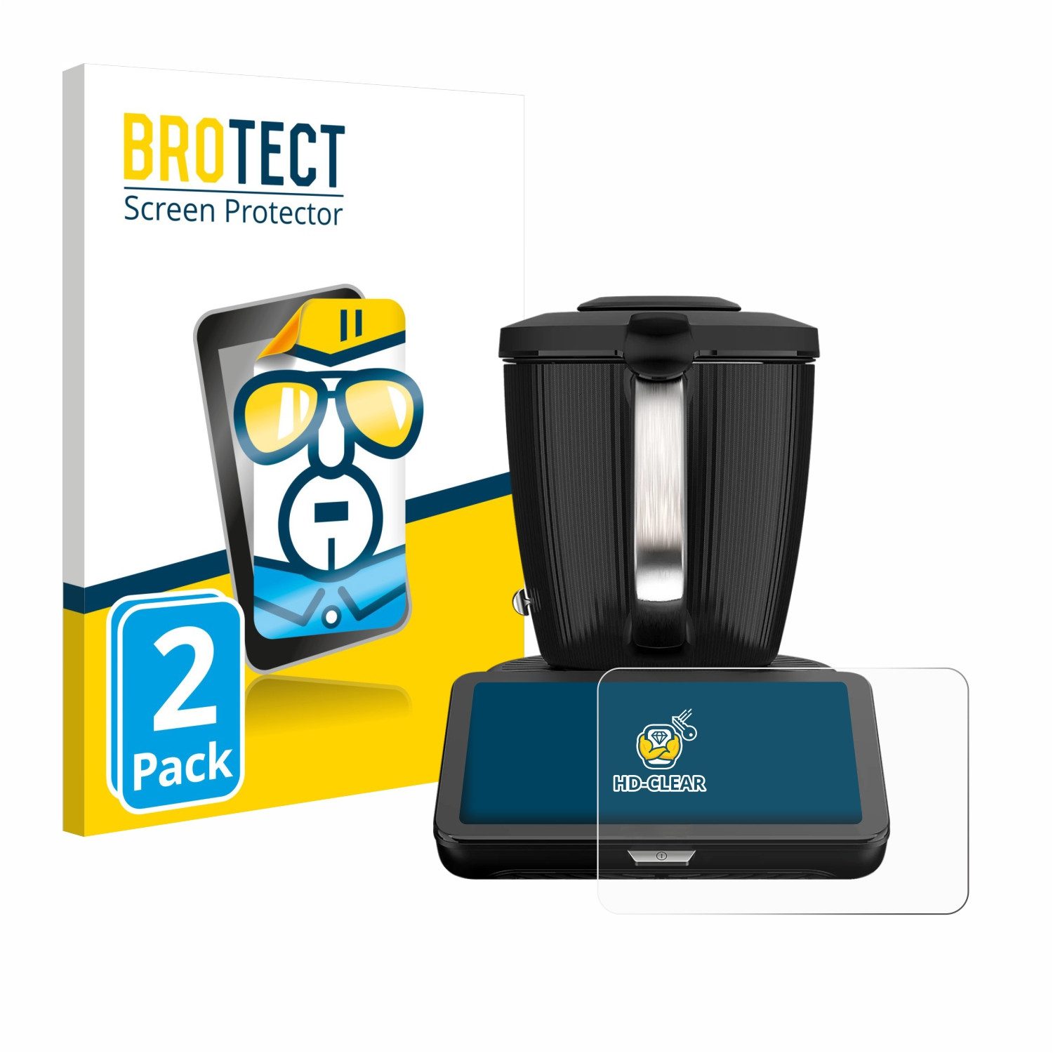 BROTECT Displayschutzfolie Schutzfolie für Vorwerk Bimby TM7, 2 Stück, Displayschutz Schutz Folie Klar Transparent