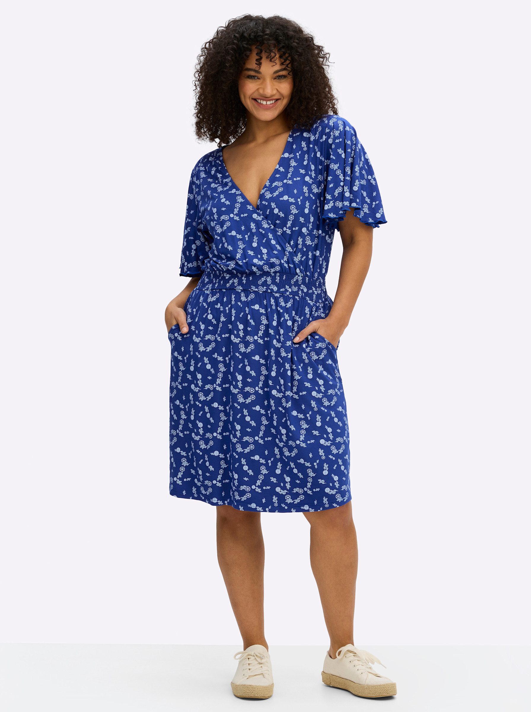 Sheego Jerseykleid Jersey-Kleid Kurzarm