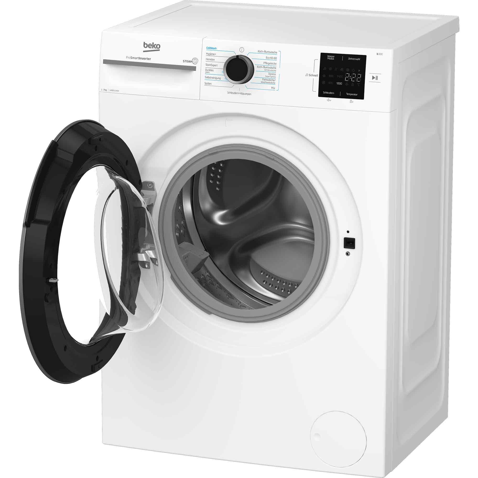 BEKO Waschmaschine BM3WFU4741W1, 7 kg, 1400 U/min, EnergySpin- bis zu 35% sparsamer – Bild 4 von 5