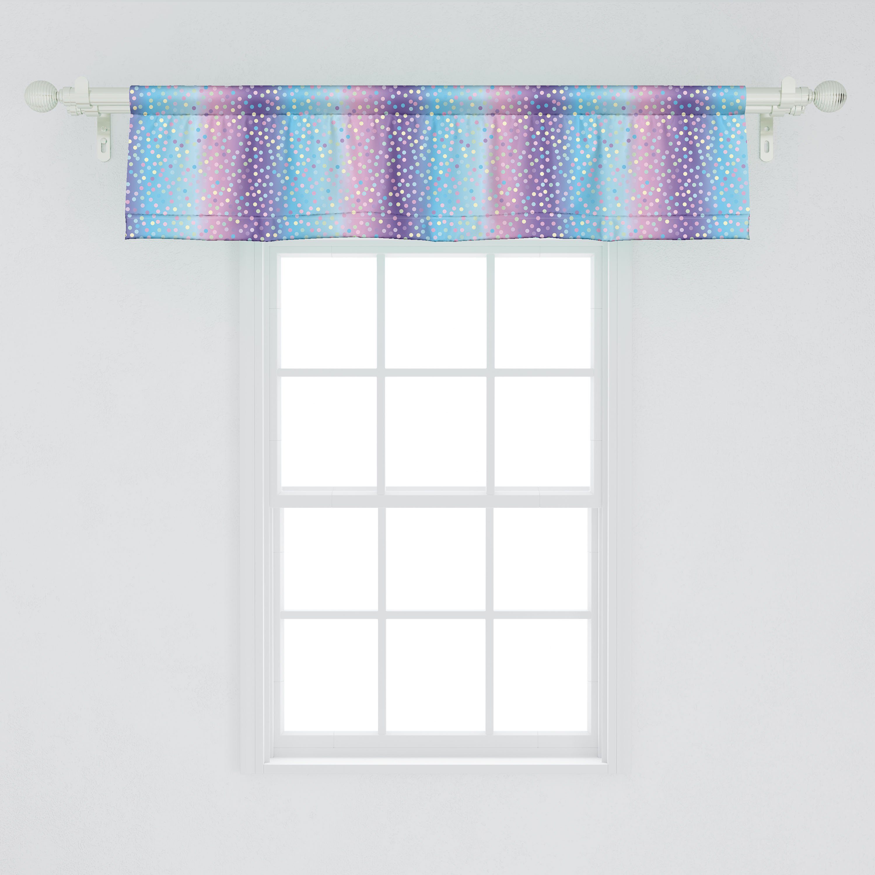 Scheibengardine Vorhang Volant für Küche mit Abstrakt Dekor Microfaser, Mermaid Punkt-Muster Abakuhaus, Schlafzimmer Tones Stangentasche