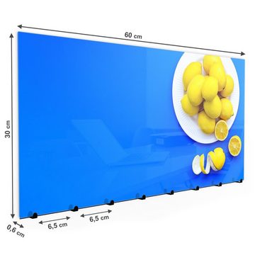 Primedeco Garderobenpaneel Magnetwand und Memoboard aus Glas Zitronen gemischt