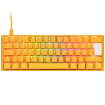 Ducky One 3 Yellow Gaming-Tastatur (Mini, RGB-LED, MX-Silent-Red, DE-Layout QWERTZ, Gelb)