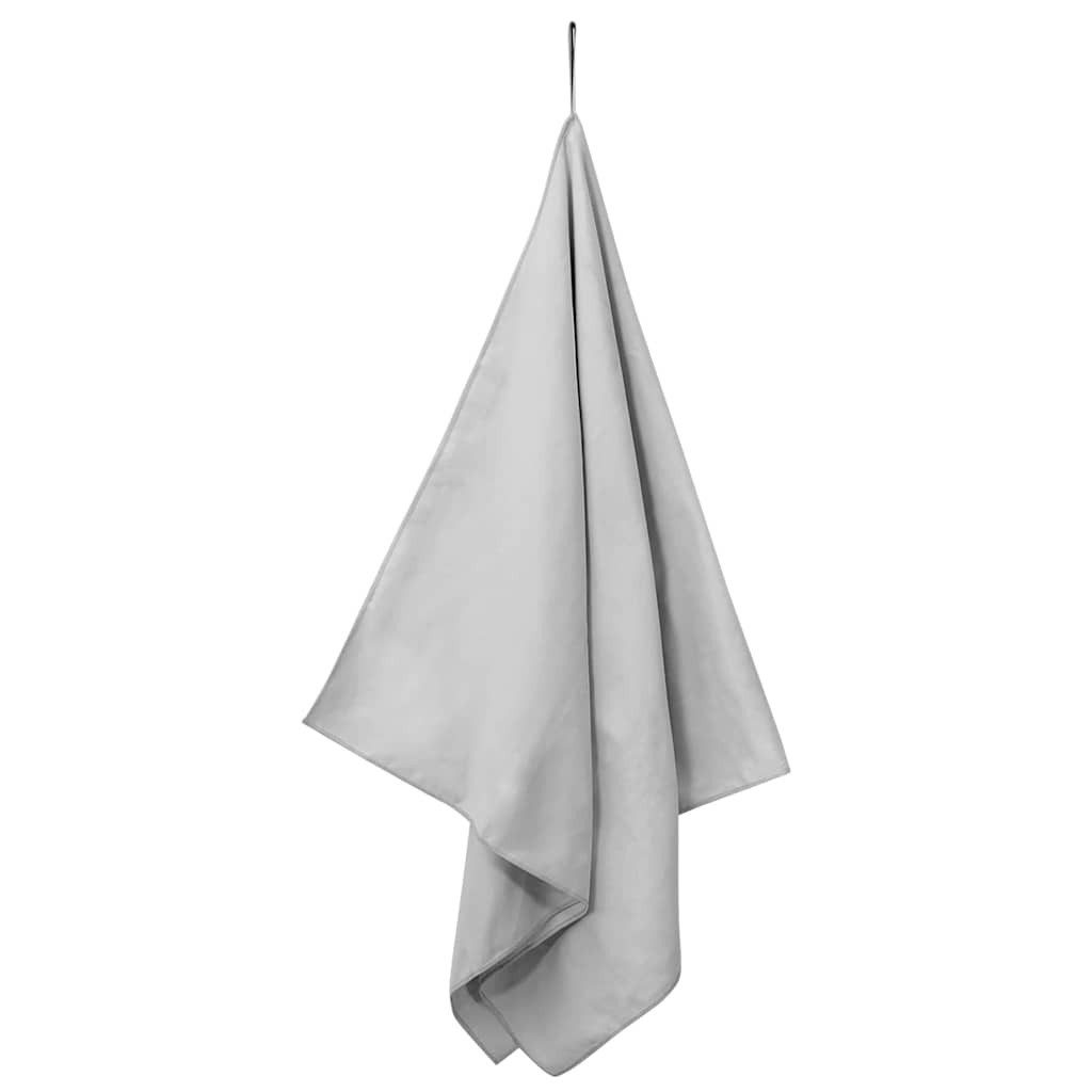 vidaXL Handtuch Sporthandtücher 2 stk. Grau 140 x 70 cm, Polyester und Polyamid (2-St)
