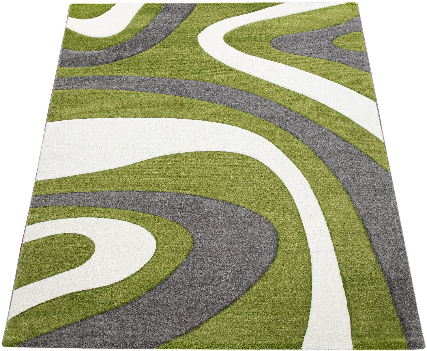 Paco Home Teppich Inferno 241, rechteckig, Höhe: 17 mm, Kurzflor, modernes Design, handgearbeiteter Konturenschnitt