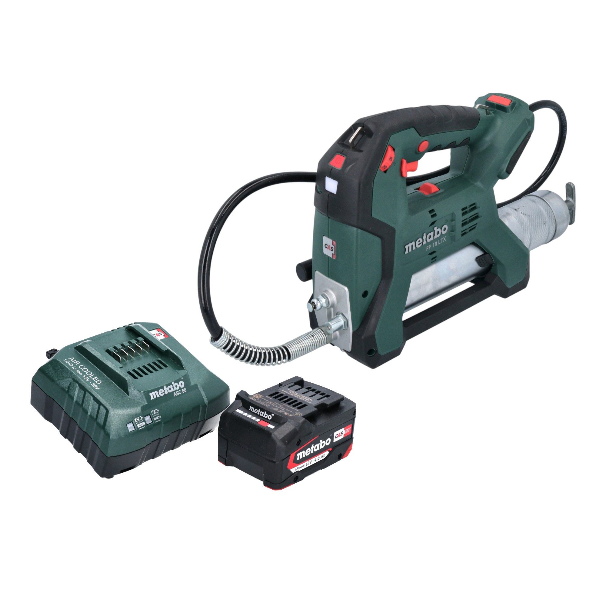 metabo Werkstattpresse FP 18 LTX Akku Fettpresse 18 V 690 bar + 1x Akku 4,0 Ah + Ladegerät