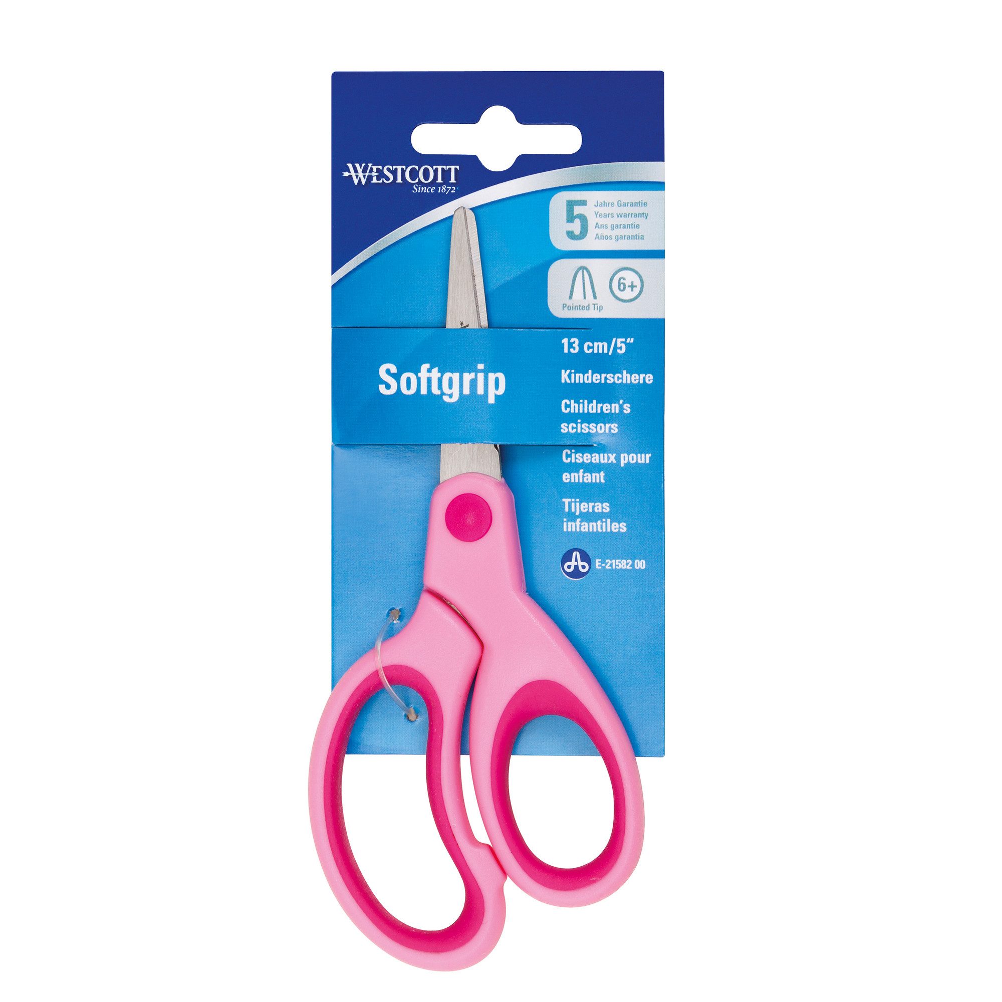 WESTCOTT Papierscheren Kinderschere Kids E-21582 00 spitze Spitze 13cm pink