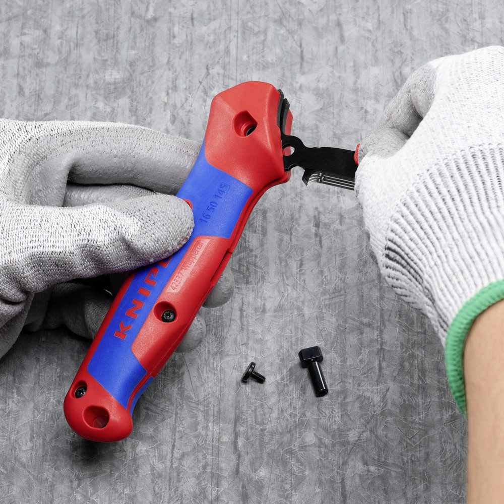 Knipex Kabelmesser Knipex 16 50 145 SB Abisoliermesser Geeignet für Rundkabel 7 mm (max