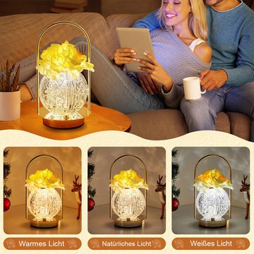DOPWii Bettleuchte LED Blume Nachtlicht, Ewige Blume Dekoration, Schlafzimmer Wohnzimmer Ornament, Einzigartige Geburtstagsgeschenk