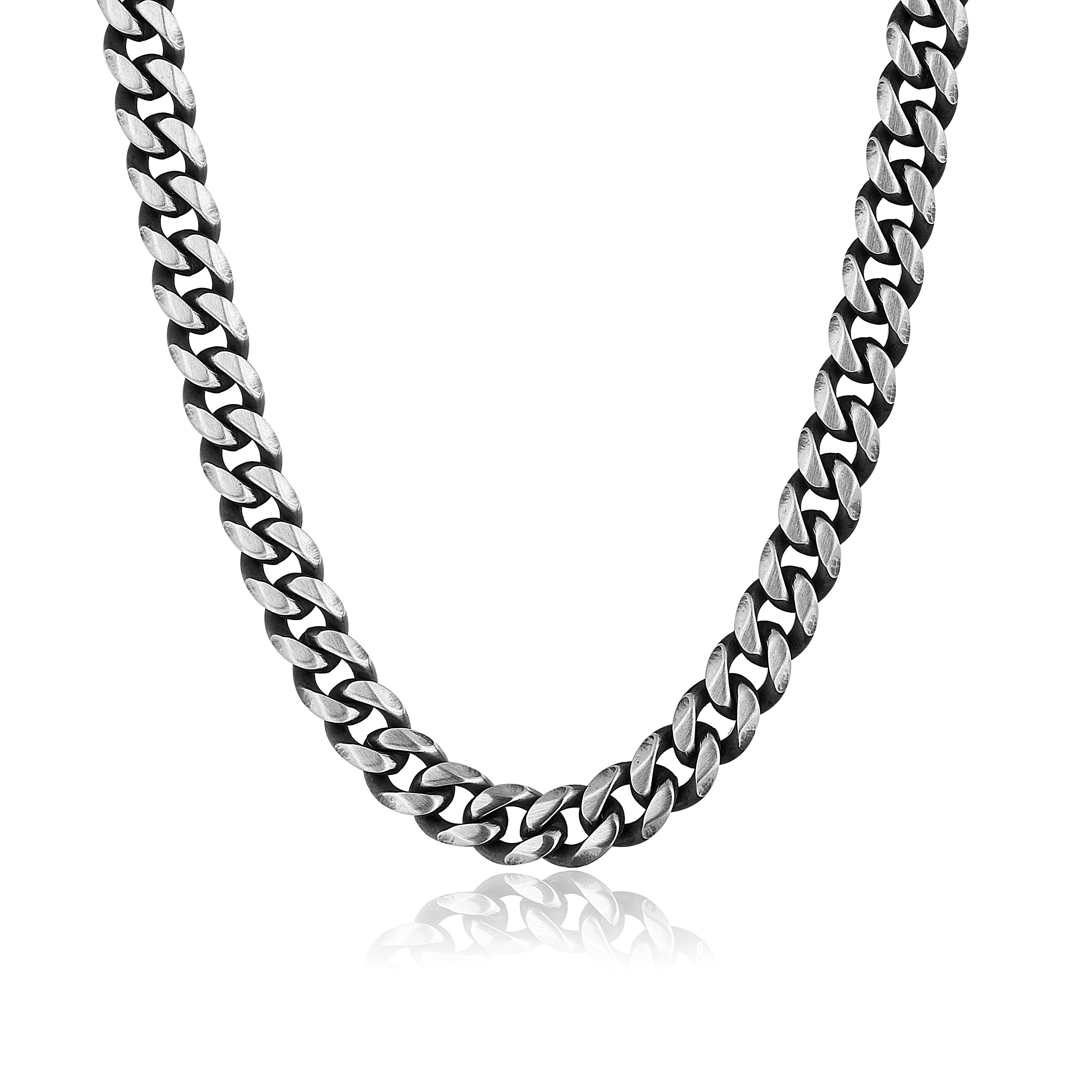 NAHLE Panzerkette Herren Kette 60cm Edelstahlkette Schmuck Halskette Panzerkette (1-tlg., inkl. Schmuckbox), aus massivem Edelstahl