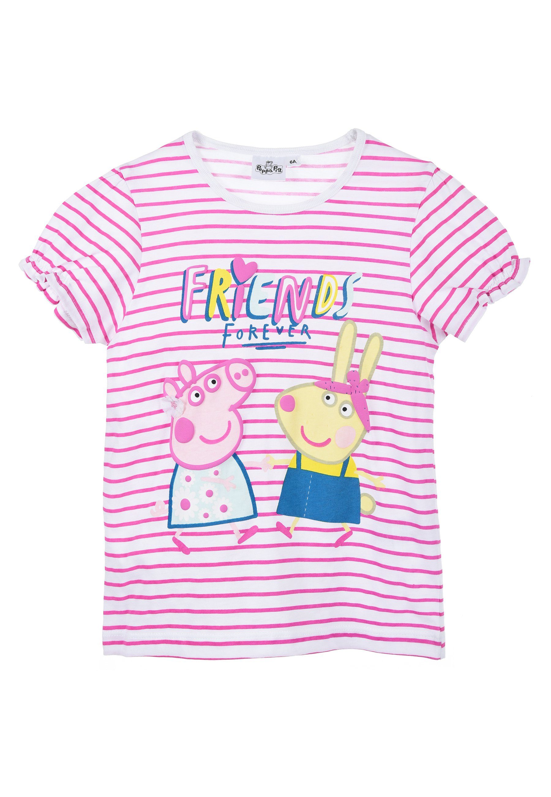 Peppa Pig T-Shirt Mädchen Kurzarm-Shirt Oberteil Pink