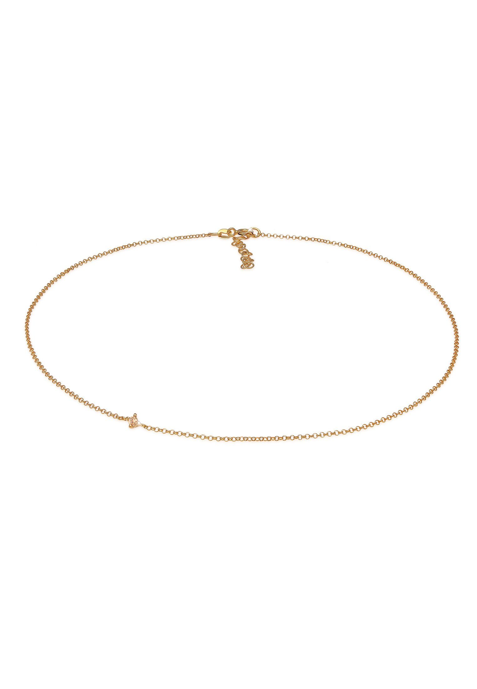 Elli Choker Choker Zirkonia Solitär Zart 925 Silber