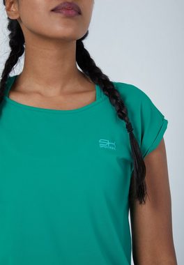 SPORTKIND Funktionsshirt Tennis Loose Fit Shirt Mädchen & Damen smaragd grün