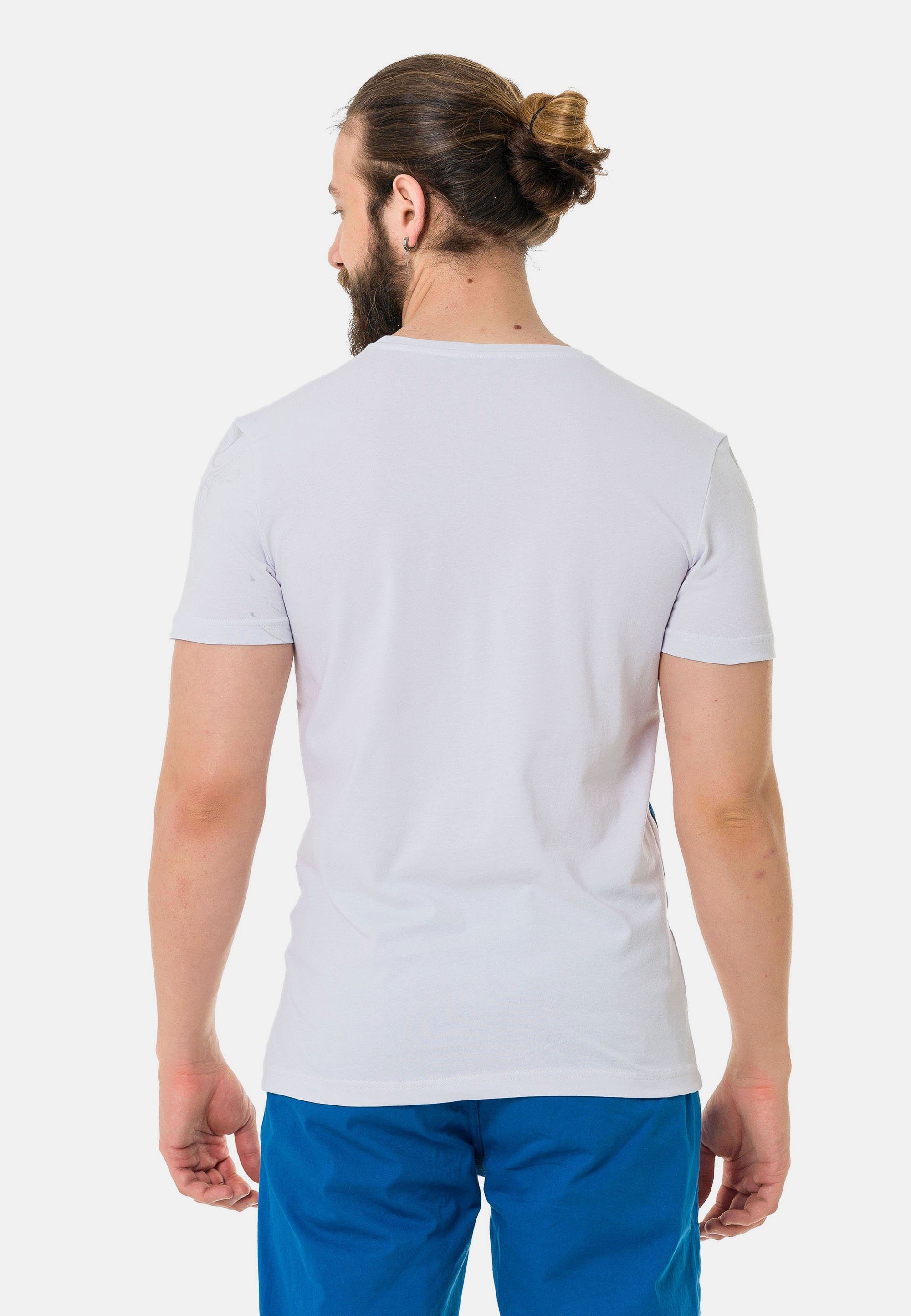 Cipo & Frontprint mit weiß T-Shirt coolem Baxx