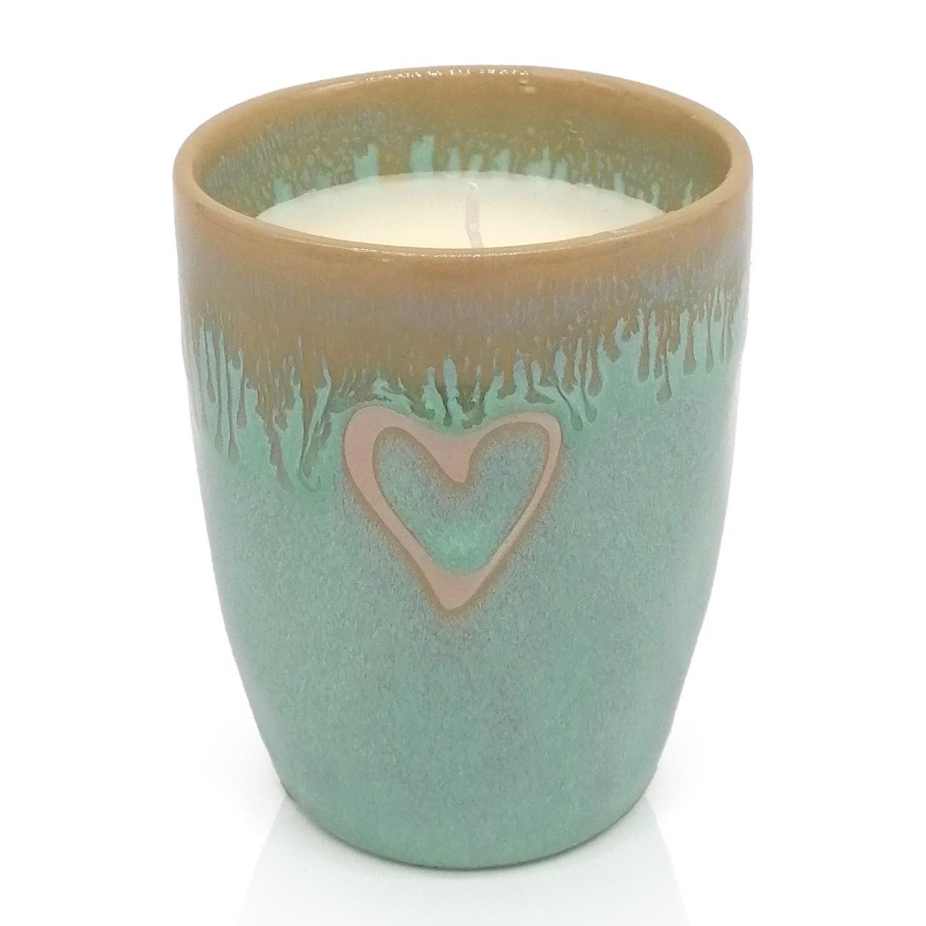 MEA LIVING Formkerze MEA living STONEWARE Kerze im Becher "Herz", mit geruchsneutralem Wachs gefüllt