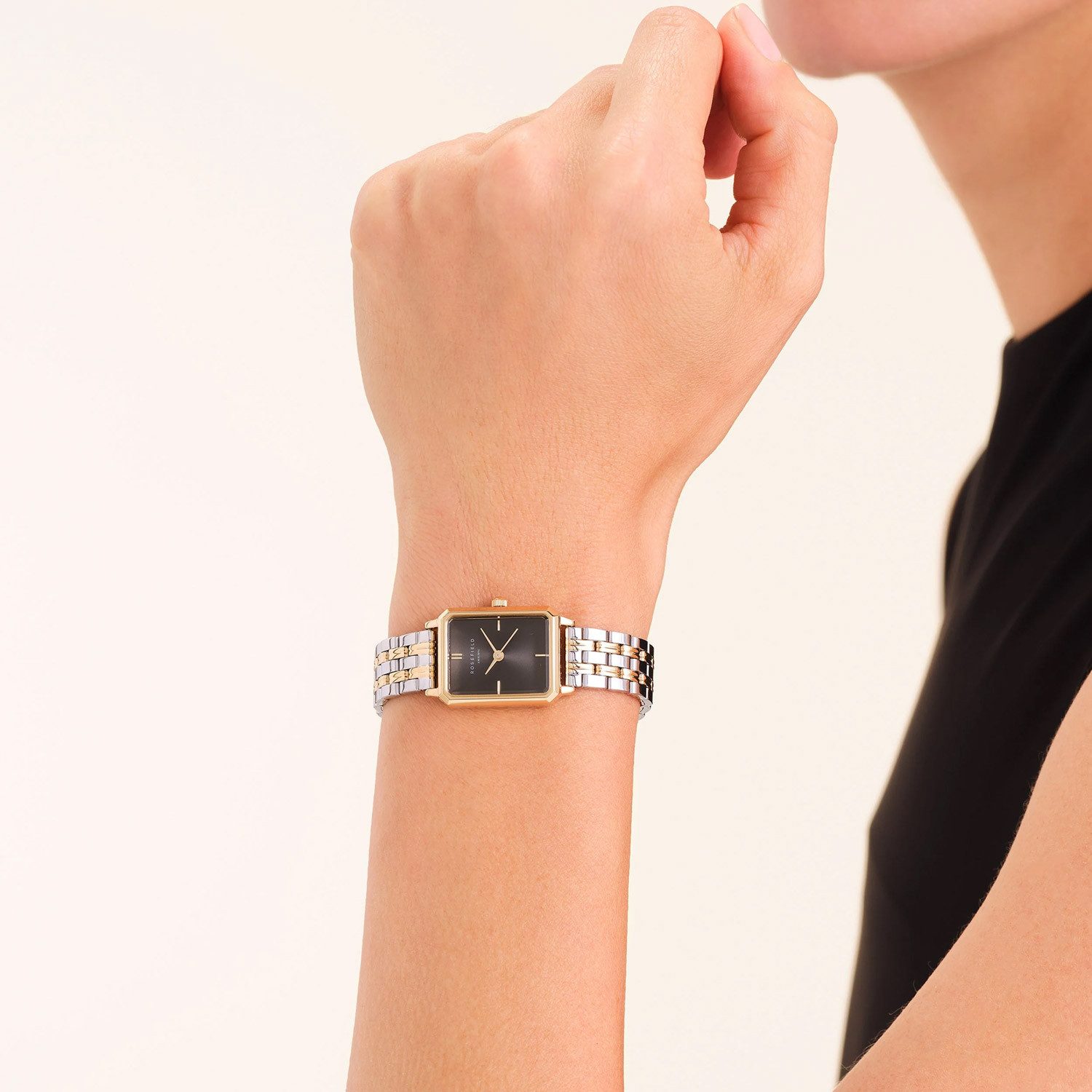 ROSEFIELD Quarzuhr Octagon XS Bicolor/Schwarz