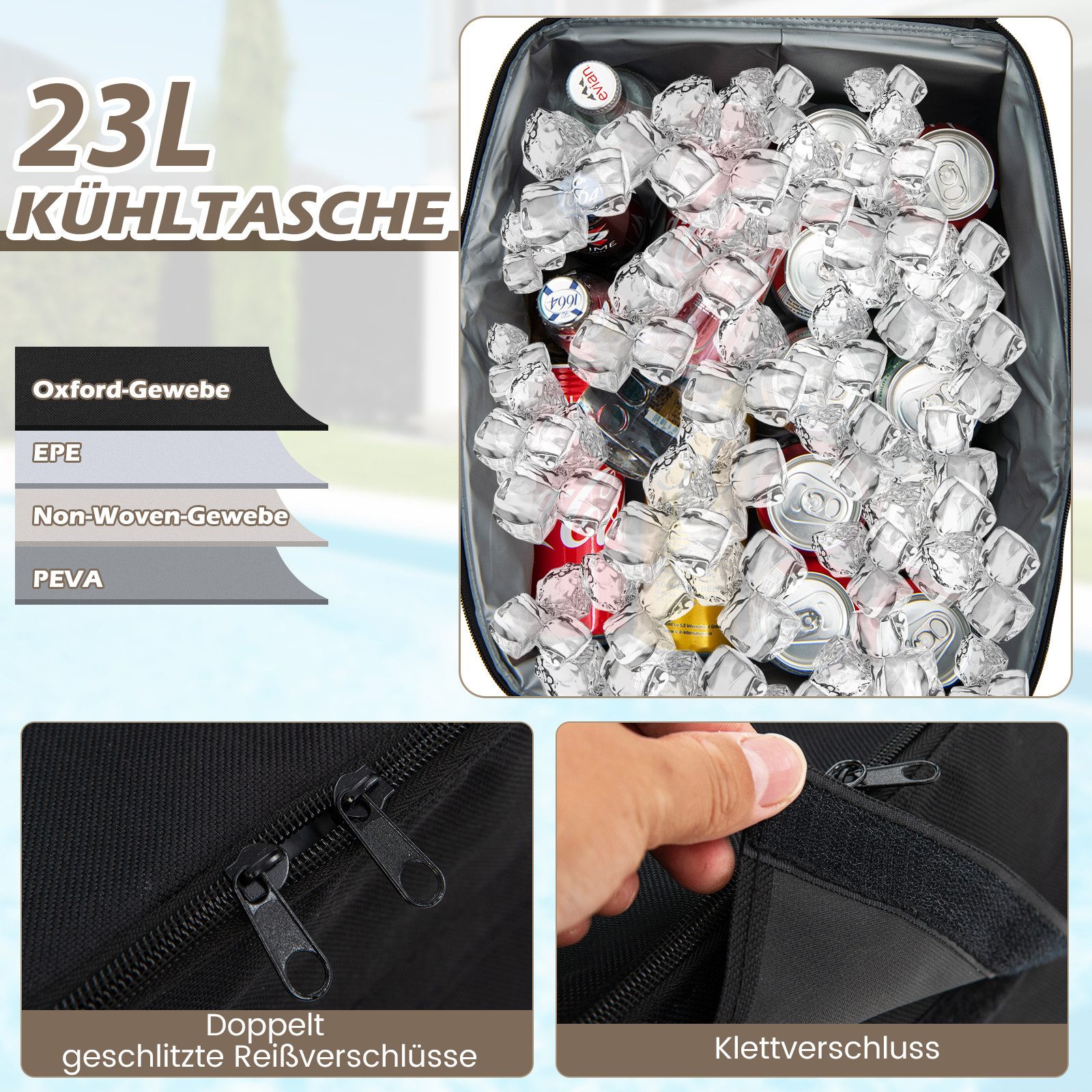 COSTWAY Hollywoodschaukel, 2-Sitzer, mit verstellbarem Dach, günstig online kaufen