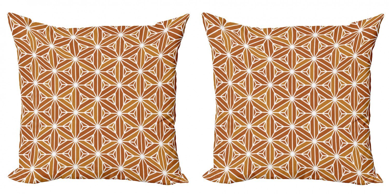 Kissenbezüge Modern Accent Doppelseitiger Digitaldruck, Abakuhaus (2 Stück), Zimt Pyramide verbundene Ende