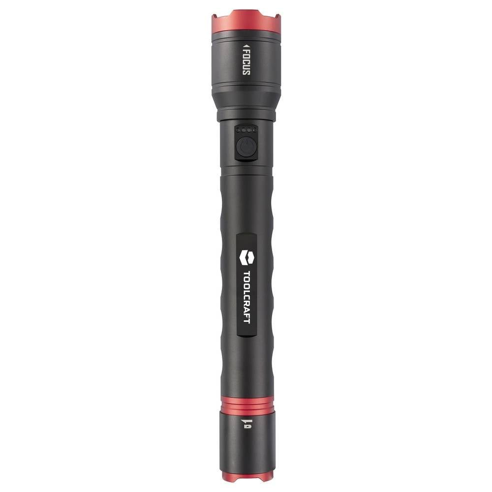 TOOLCRAFT Taschenlampe LED-Taschenlampe, zwei Energiequellen mit Akku, 5000 lm TO-9927687, verstellbar, Einstellbare Punktgröße, mit Stroboskopmodus, mit USB-Sch