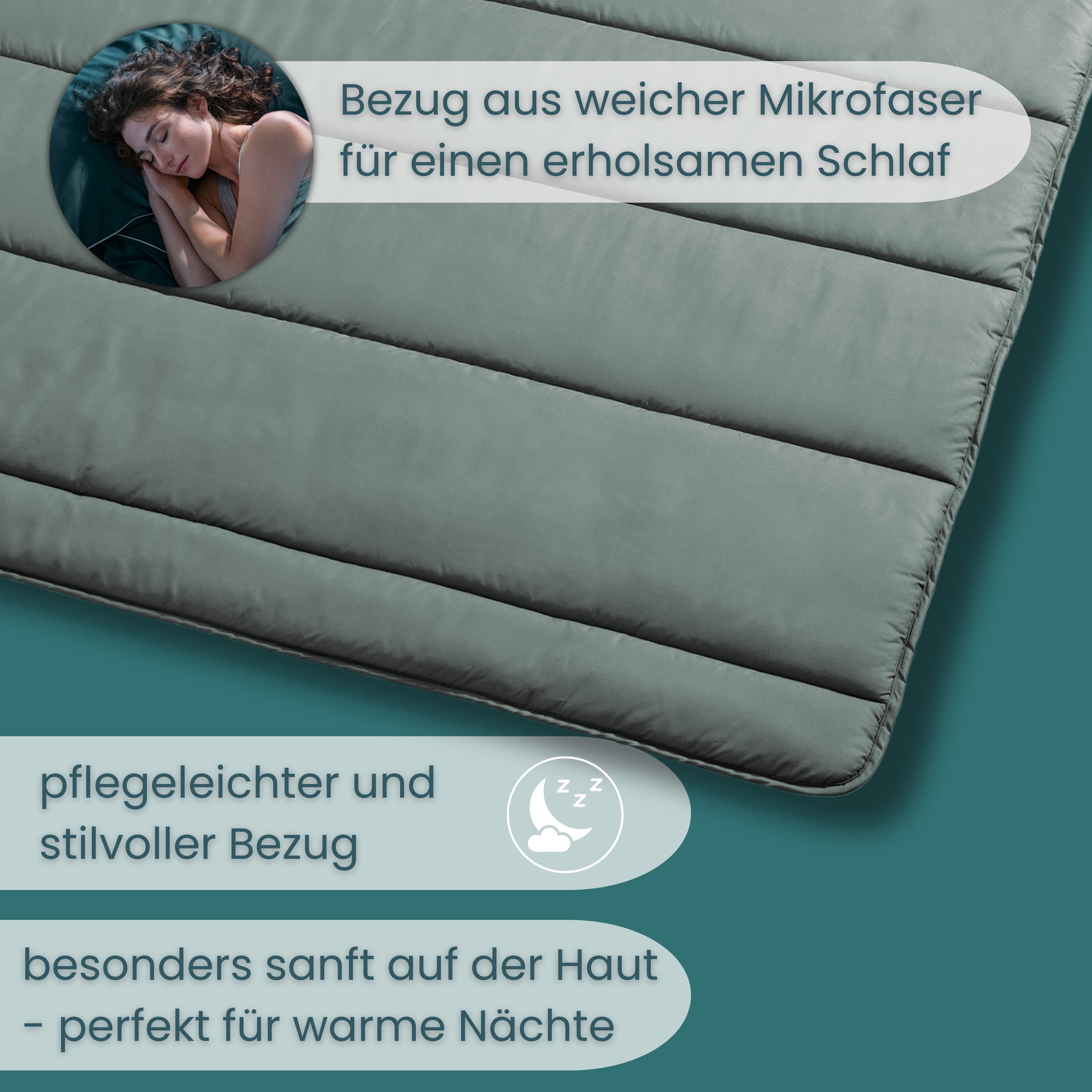 OTTO home Microfaserbettdecke + Microfaserkissen Clarra Spar Set, Decke + Kissen 135x200, 155x200 cm & weitere Größen, Set mit Kissen 40x80 cm, 80x80 cm, Sommer – Bild 4 von 5