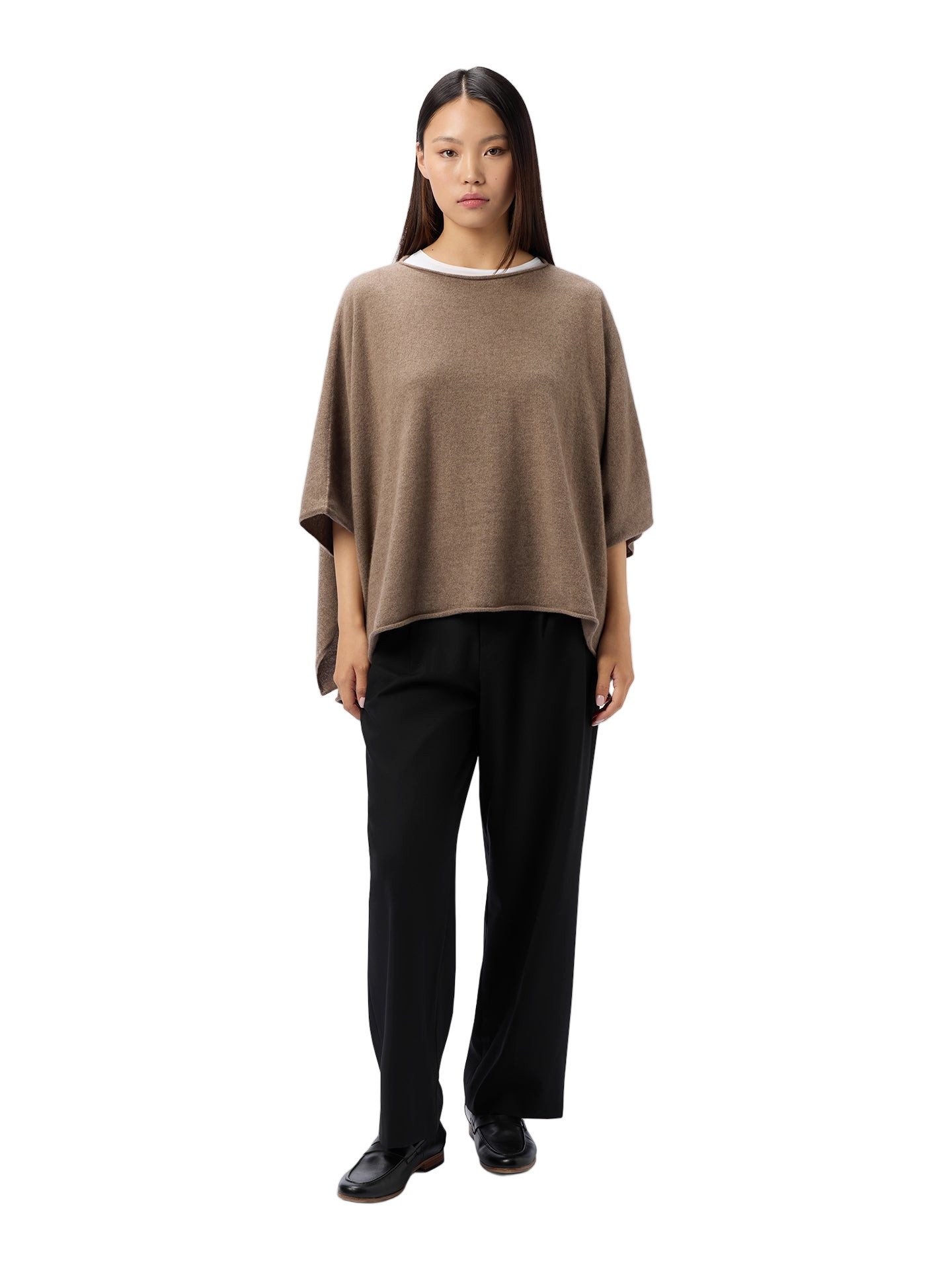 GOBI Cashmere Poncho Timeless Kaschmir-Poncho mit Bootsausschnitt