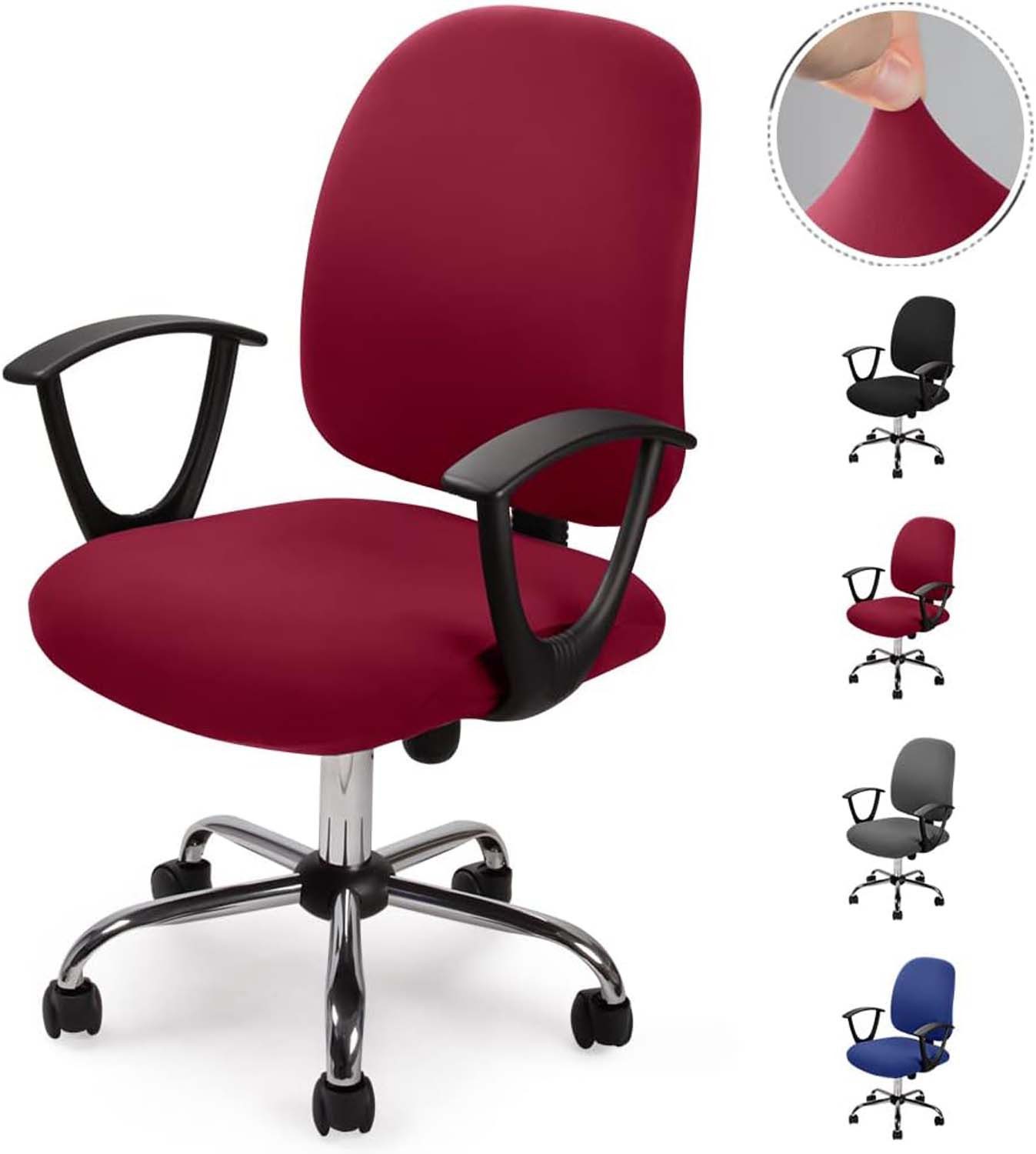 Diwzbyn Bürostuhlhusse 2 Stück Bürostuhlhusse, dehnbar, Computerstuhlbezug, waschbar