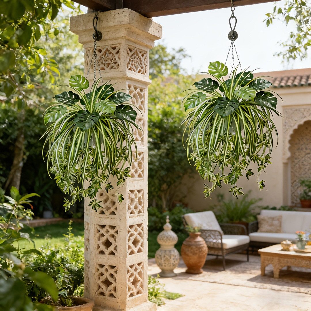 Kunstblumenstrauß Künstliche Hängekorb-Monstera-Pflanzenkombination, Agger – Bild 4 von 5