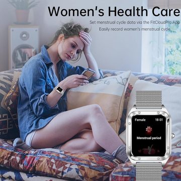 Colesma Smartwatch (1,59 Zoll, Android, iOS), mit Blutdruckmessung Fitness-Tracker-Uhr Blutdruck, Blutsauerstoff