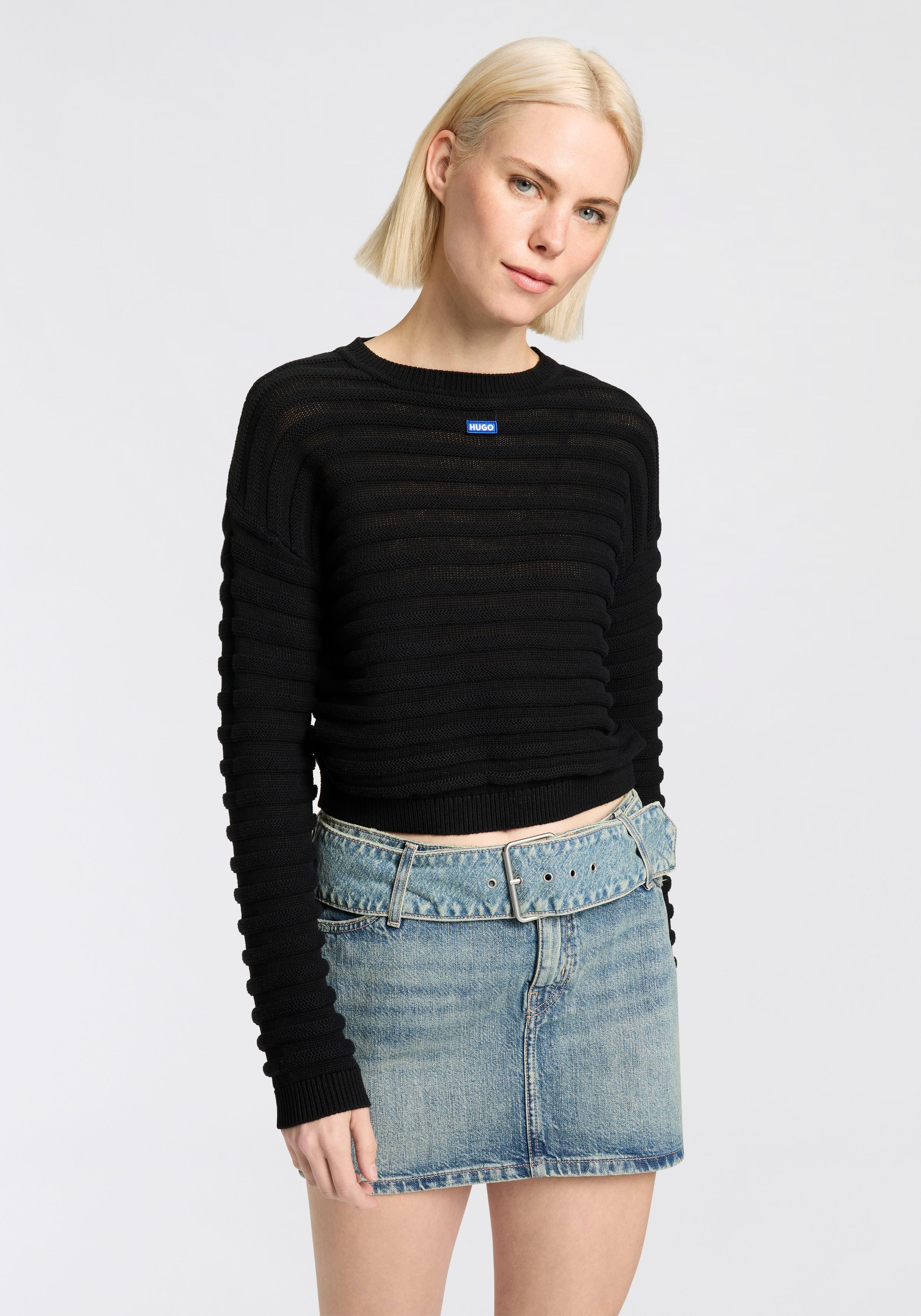 HUGO Blue Strickpullover Slummya mit dezenter günstig online kaufen