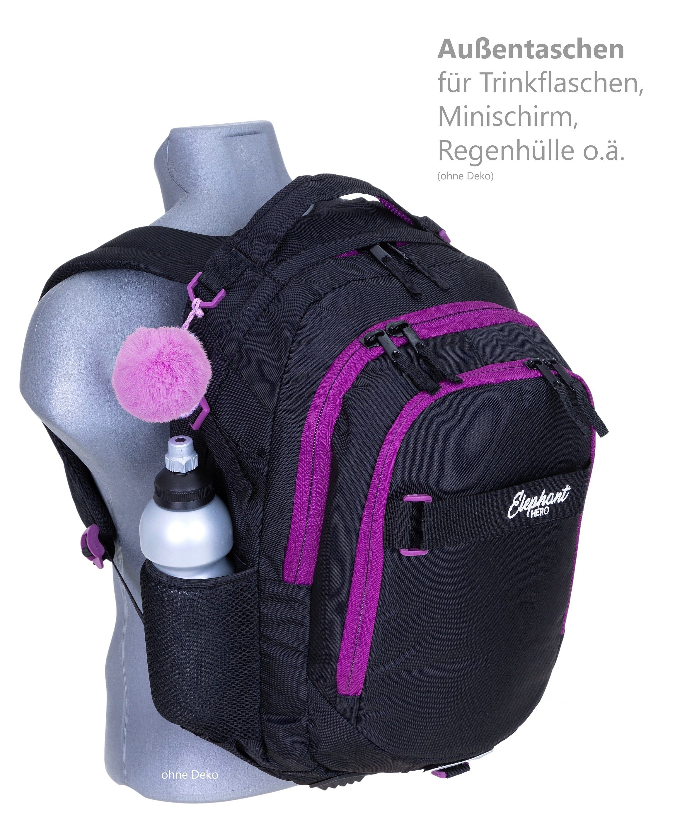 ELEPHANT Schulrucksack Hero Signature Schultasche (2 Teile Set), Rucksack + Mäppchen Box