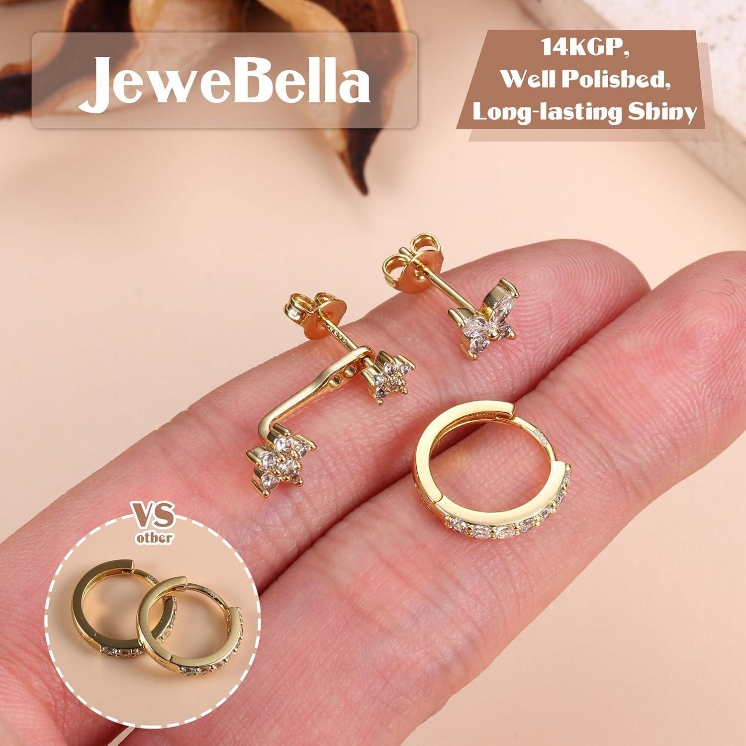 LuxusKollektion Schmuckset Ohrringe Set Silber 925 Damen Zirkonia Creolen Ohrstecker 3 Paar – Bild 4 von 5