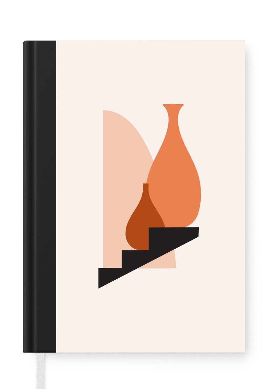 MuchoWow Notizbuch Treppe - Vase - Pastell, Journal, Merkzettel, Tagebuch, Notizheft, A5, 98 Seiten, Haushaltsbuch | Notizbücher