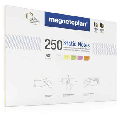 magnetoplan® Notizzettel Static Notes - DIN A3 - 5 Farben - 250 Stück