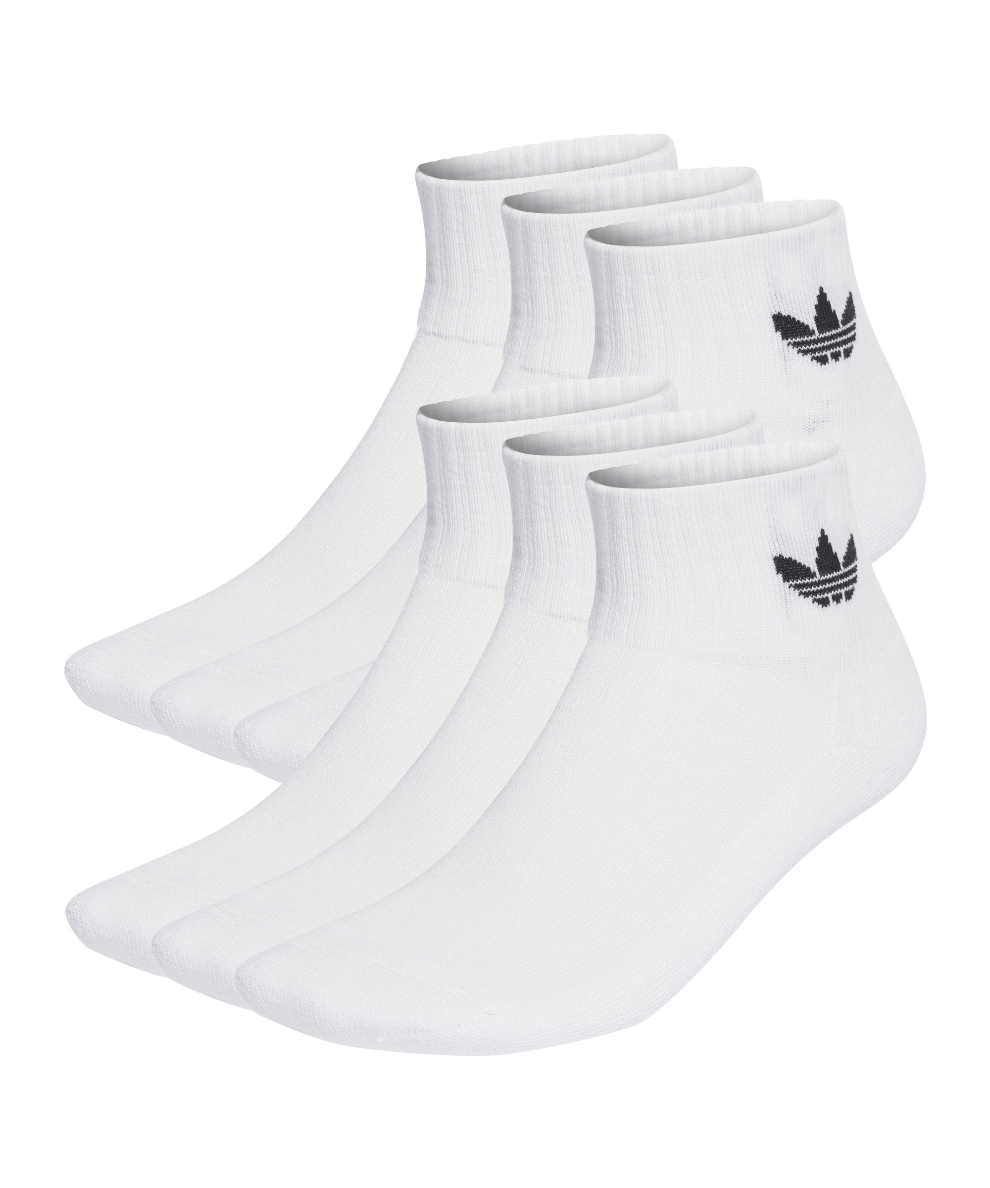 adidas Originals Freizeitsocken adidas Originals Mid Ankle 6er Pack Socken Weiß Baumwolle