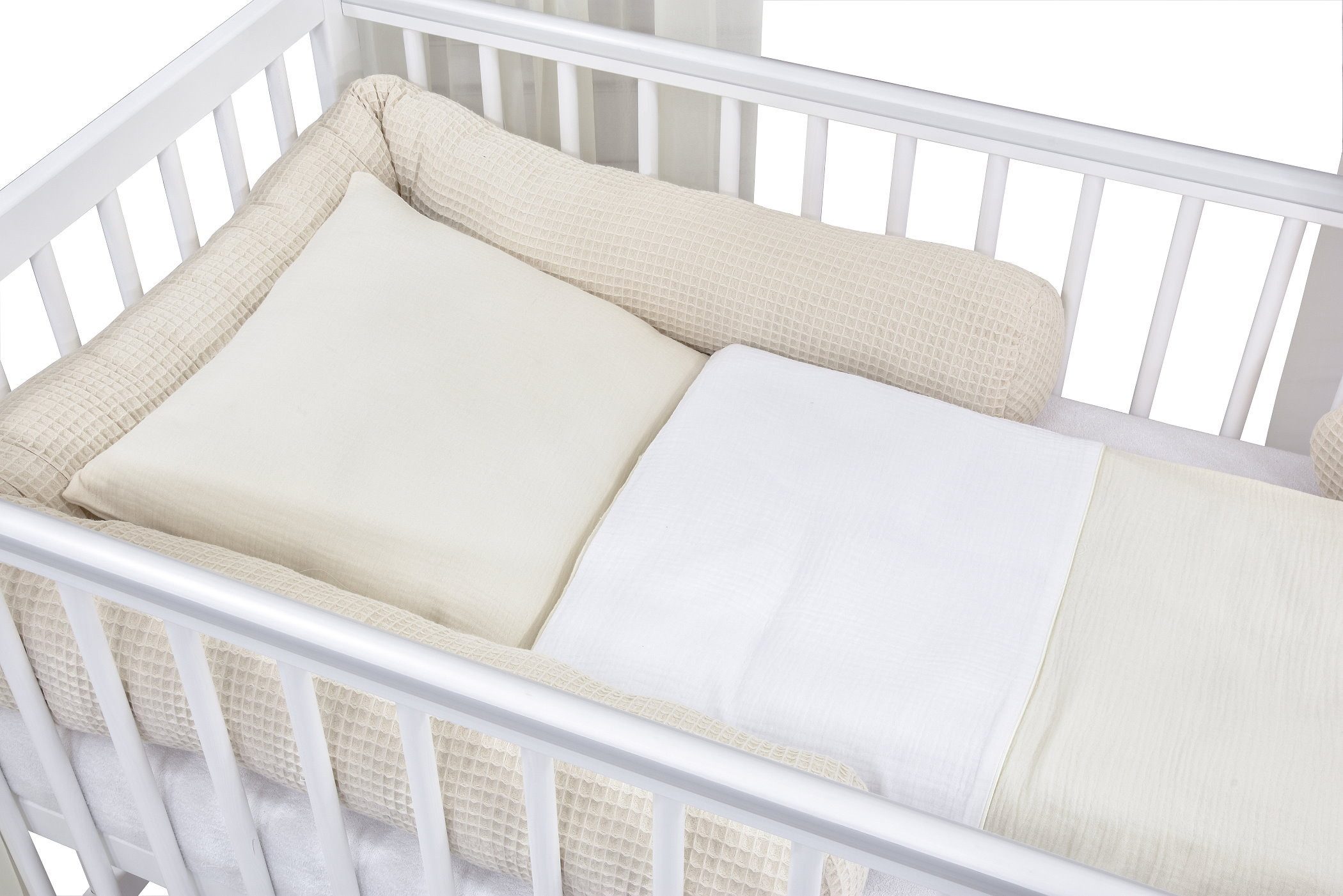 Baby-Delux Komplettbett Hausbett Babybett Komplettset Waffelpique, 12-tlg., günstig online kaufen