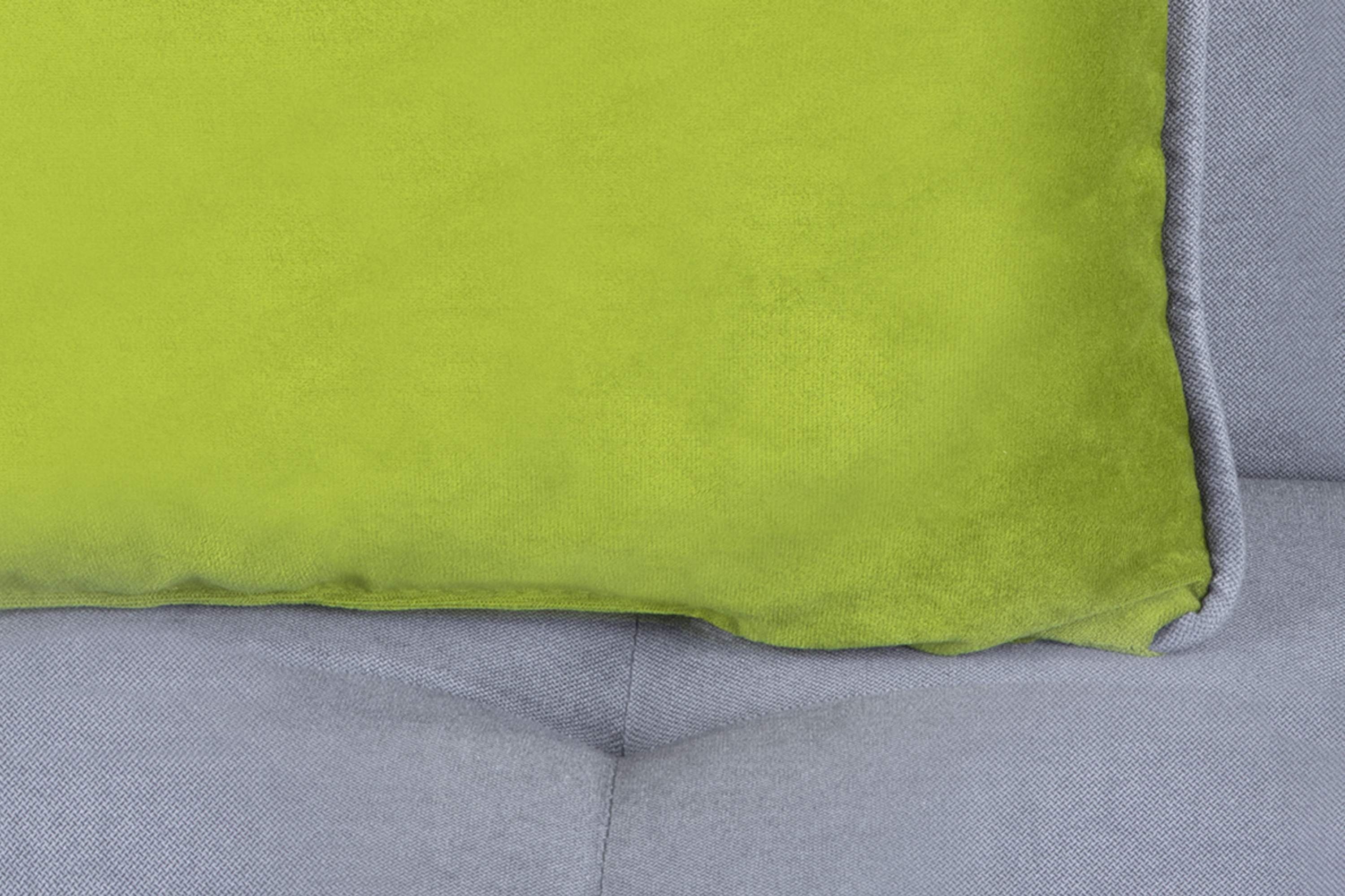 mit grau Personen, Liegefläche: 3 / 197x120cm, grün grau Velours, Schlafsofa ausziehbare Konsimo DOZER Sofa Wellenunterfederung |