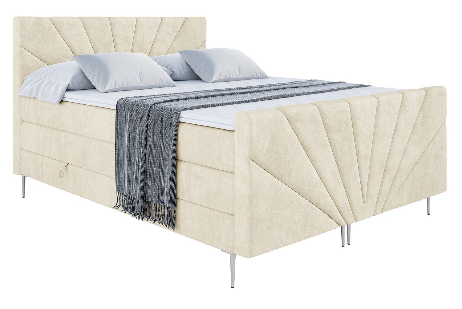 ALTDECOR Boxspringbett MILTIO-F-Z KING (Multipocket-Matratze H4, günstig online kaufen