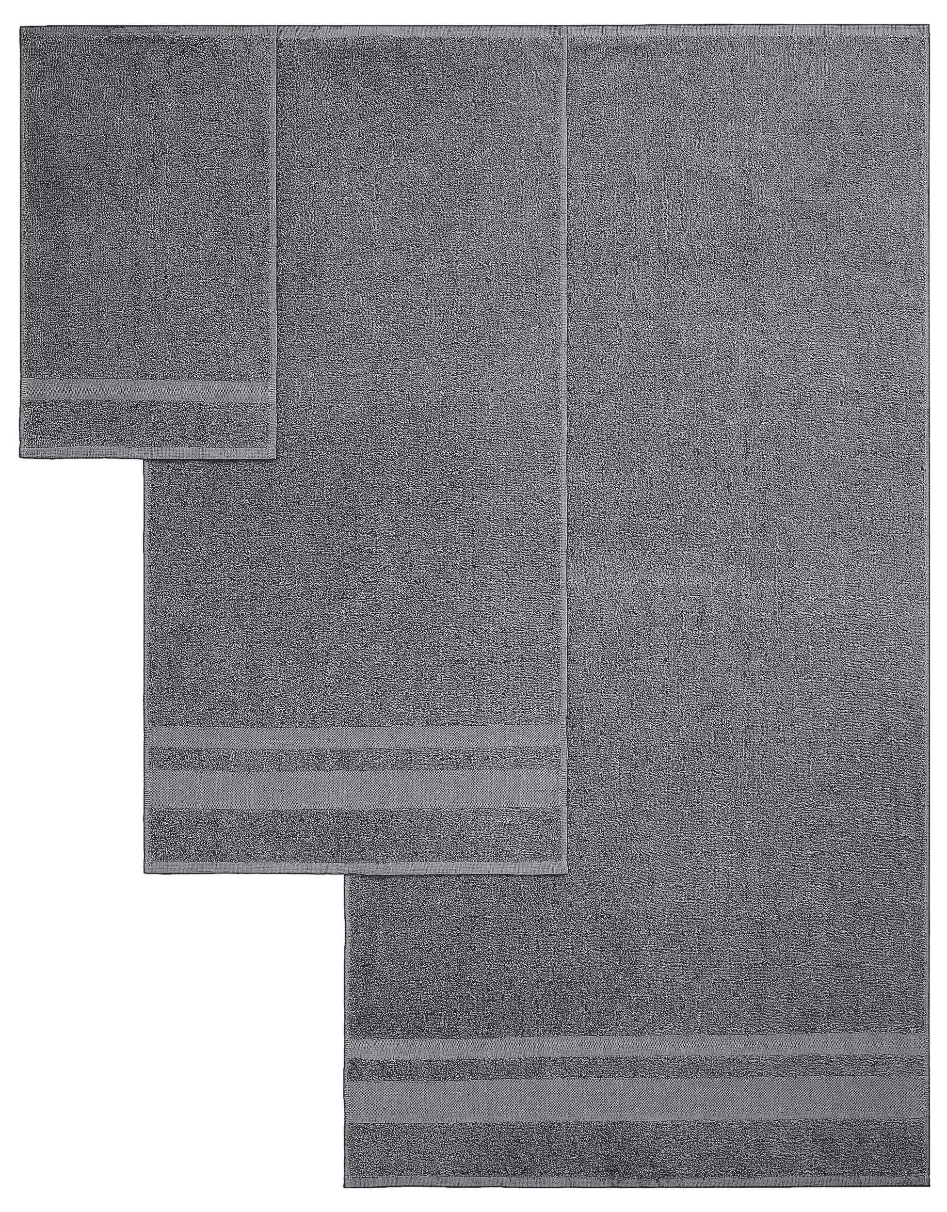 OTTO home Handtuch Set Vanessa, 10-tlg Handtuch-Set, weich, in Standard- und Premium-Qualität, Walkfrottee (Set, 10-St), 100% Baumwolle, Duschtücher, Handtücher, Gästetücher, mit Bordüre