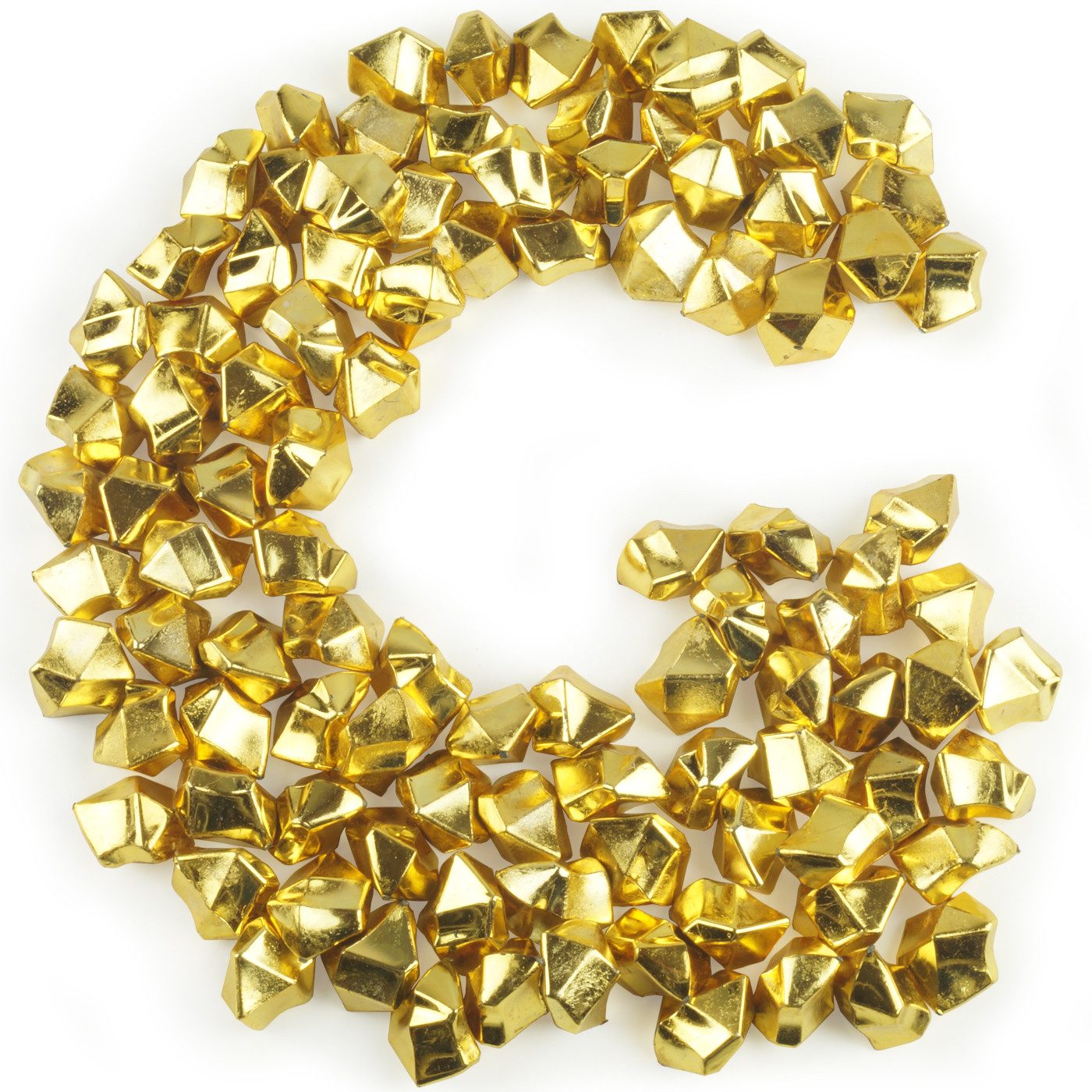 Goodymax Streudeko Goodymax® Kristall-Eis 25 mm Gold 100 Stück, Goldene Ziersteine Dekosteine Granulat Diamanten Edelsteine