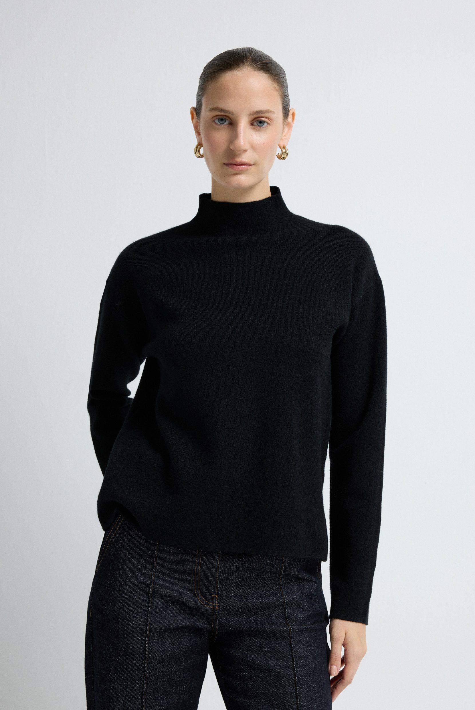 adL Longpullover Strickpullover mit Rollkragen