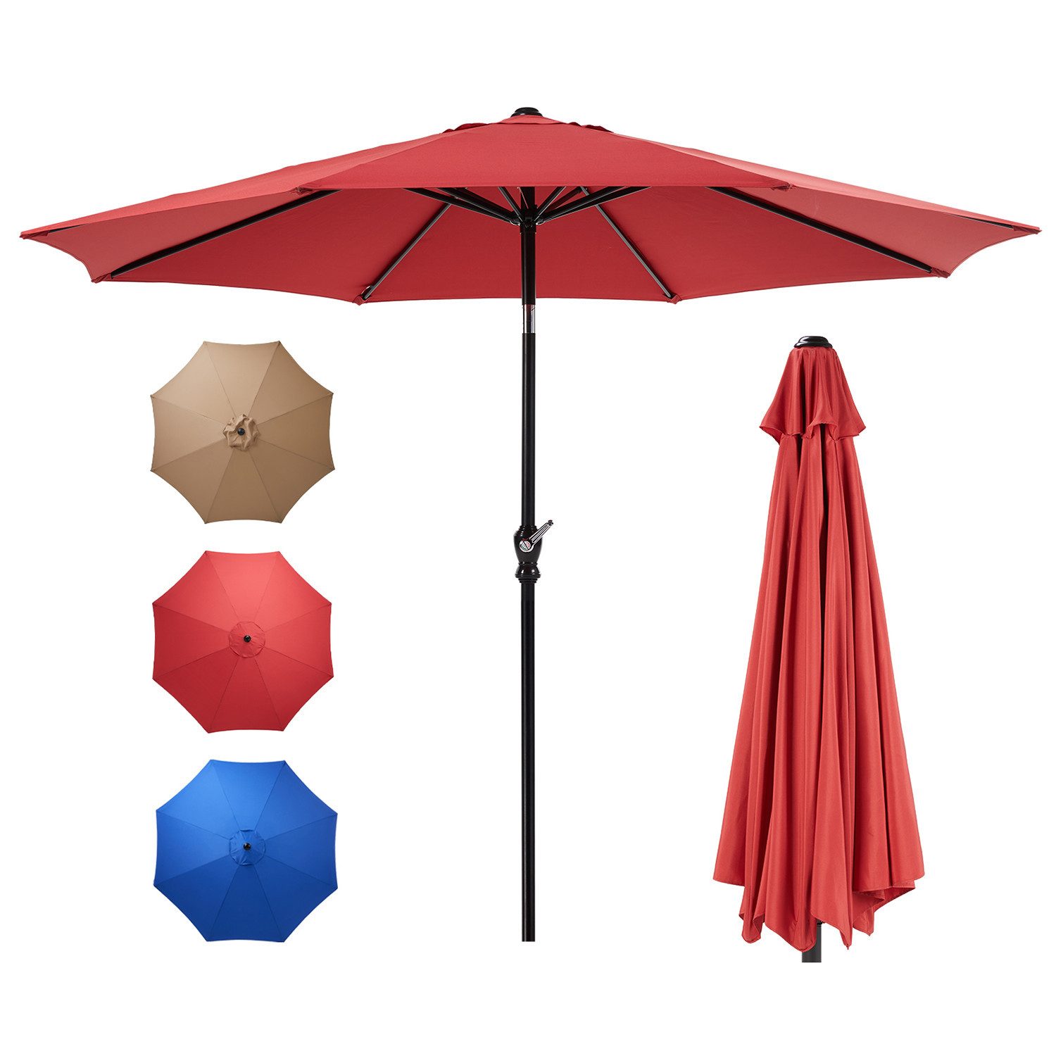 Fanttik Sonnenschirm wasserdicht Terrassenschirm mit Knopfneigung günstig online kaufen