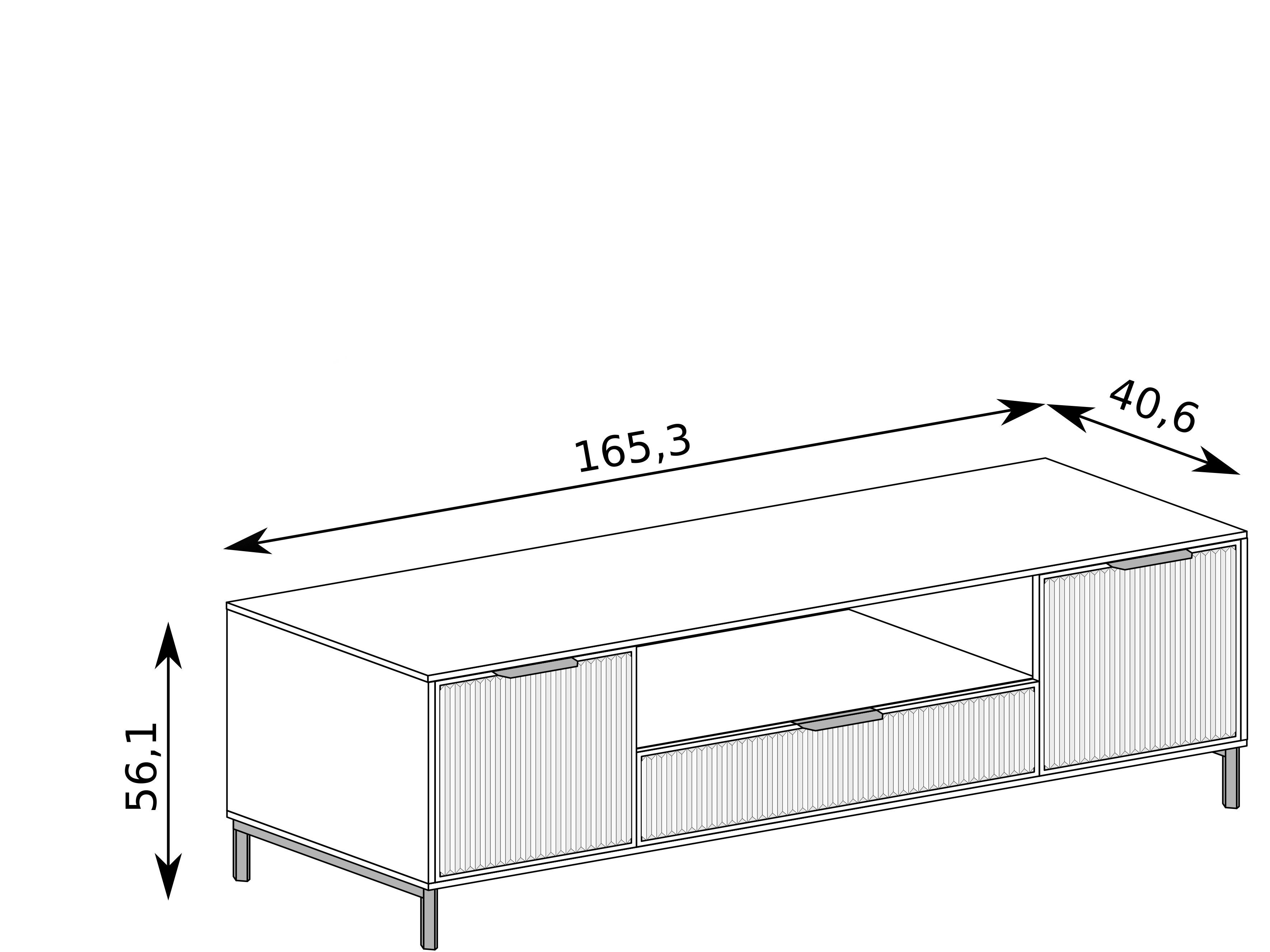 Compleo TV-Schrank TV-Tisch Wohnzimmer, VIVAS, Modern TV-Kommode Türen, 2 Blau