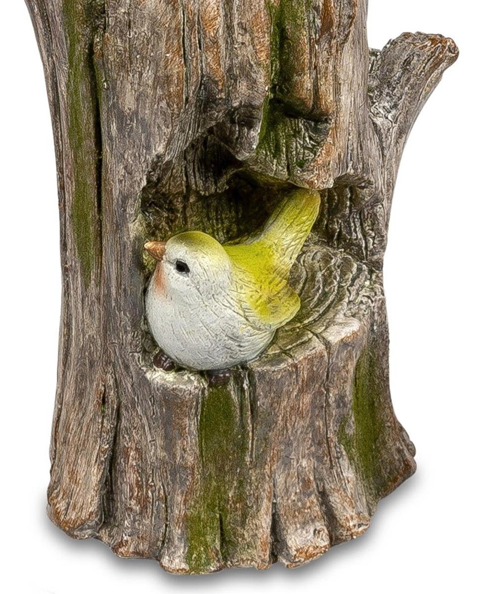 ZWEI dekojohnson Dekofigur einem Baumstamm auf bunte 27x15cm Vögel